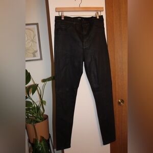 Hudson Jeans Barbara Coated Stretch Skinny Jeans : black wax
